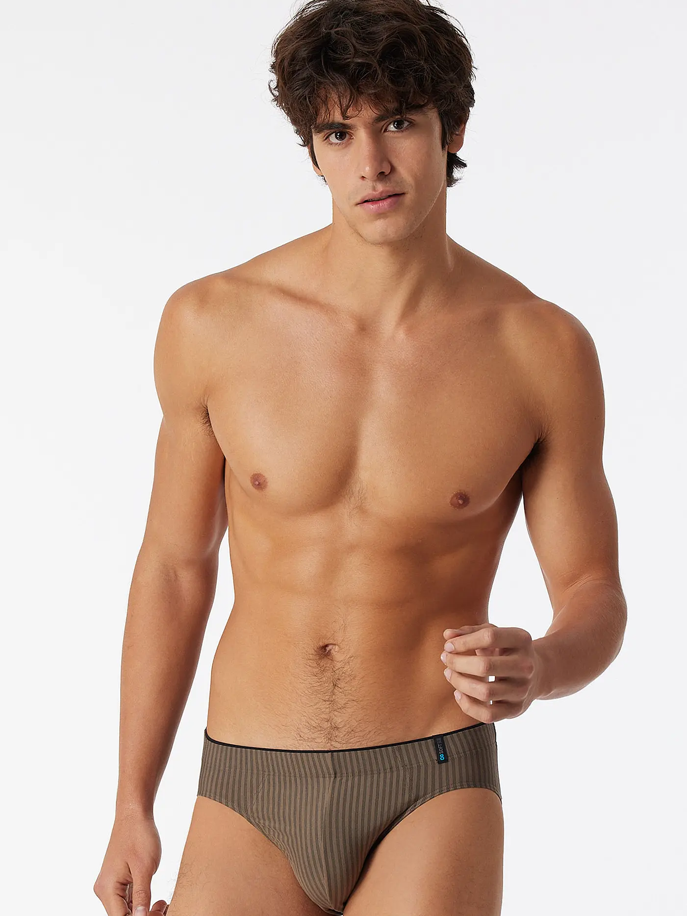 SCHIESSER | Supermini-Slip "Long Life" blauschwarz | camel
